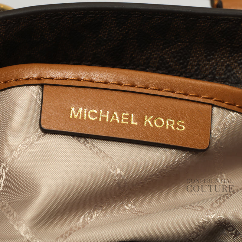 second hand Michael Kors Brown Monogram Kris Small Satchel Bag