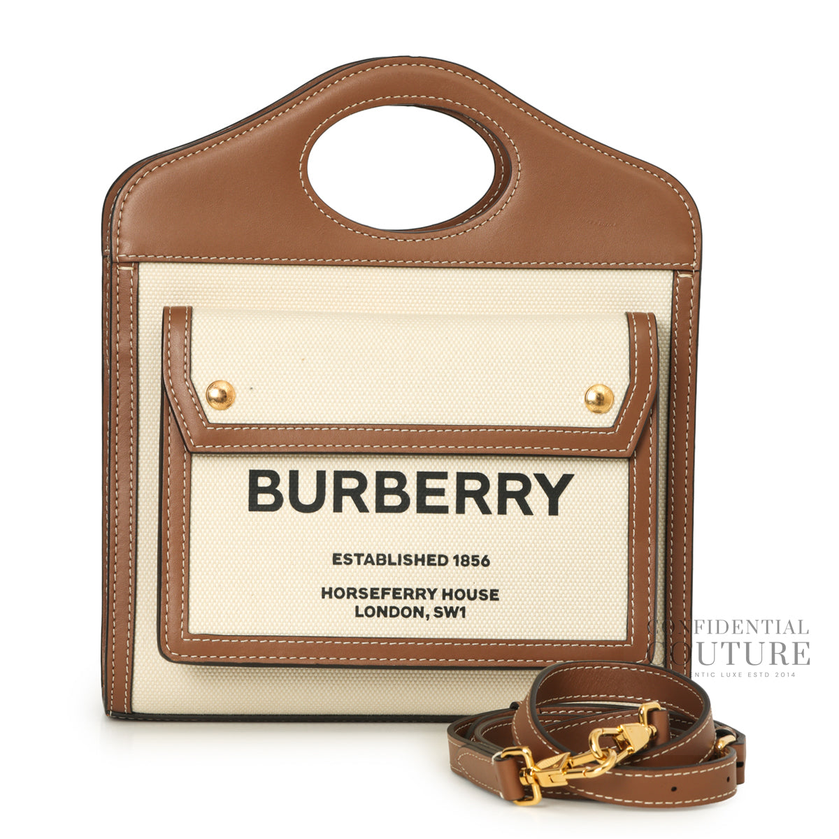 Beige/Malt Brown Mini Pocket Bag