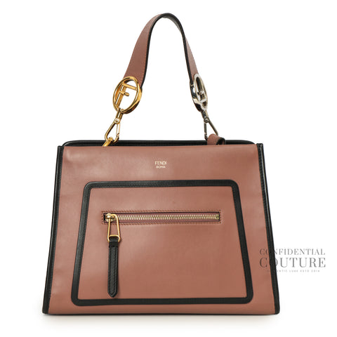 Dusty Pink/Black Calfskin Leather Runaway Small Bag
