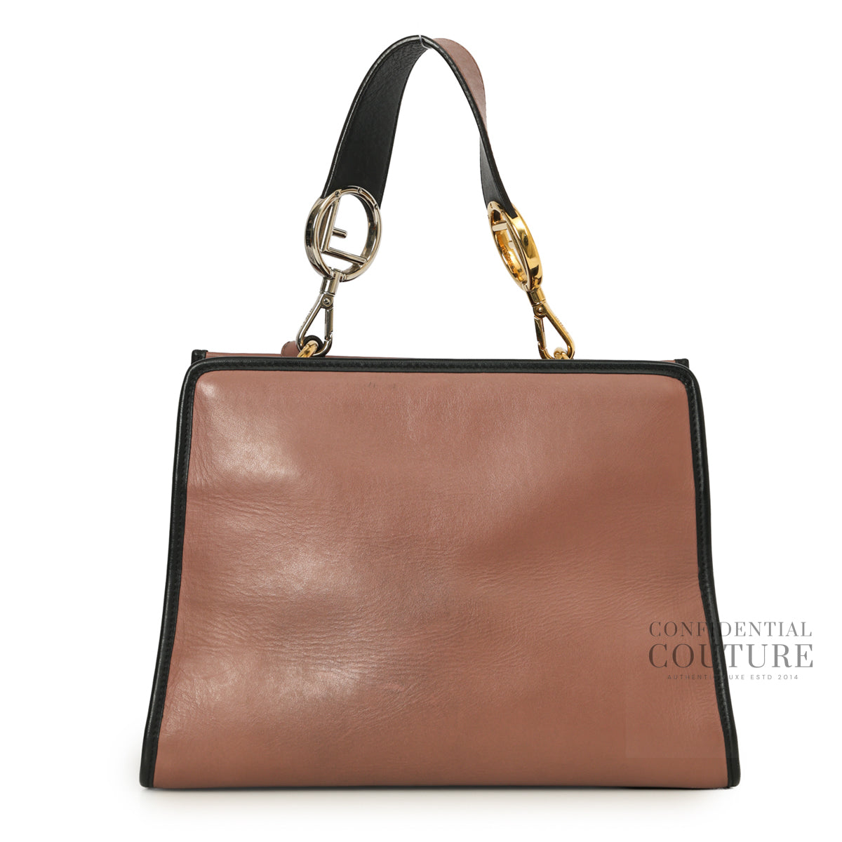 Dusty Pink/Black Calfskin Leather Runaway Small Bag