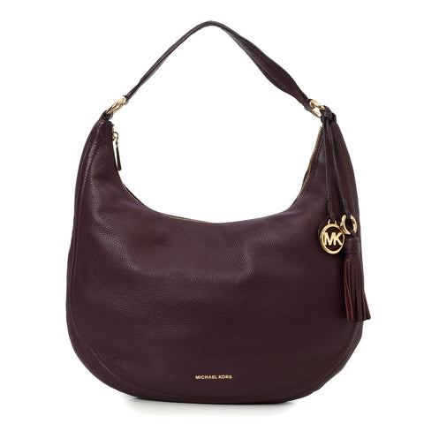 Damson Lydia Large Leather Shoulder Bag