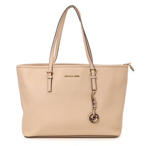 Nude Leather Large Tote Bag