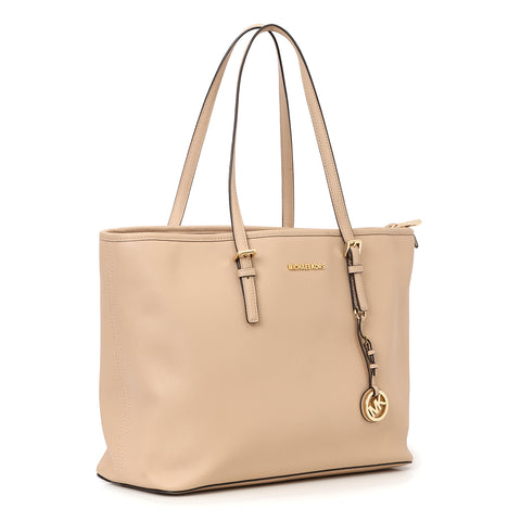 Nude Leather Large Tote Bag