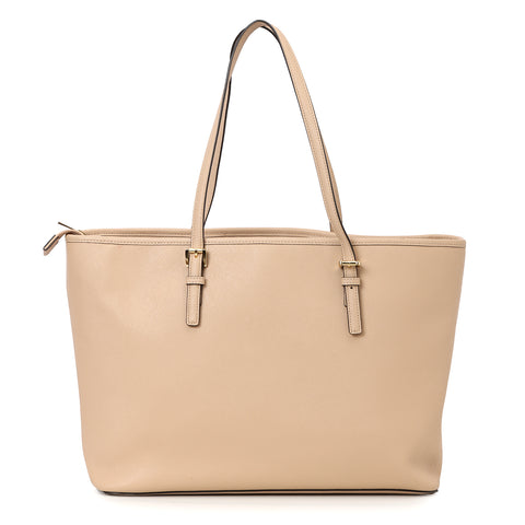 Nude Leather Large Tote Bag