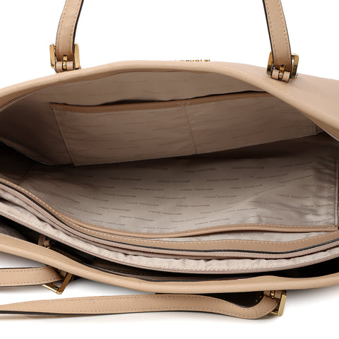 Nude Leather Large Tote Bag