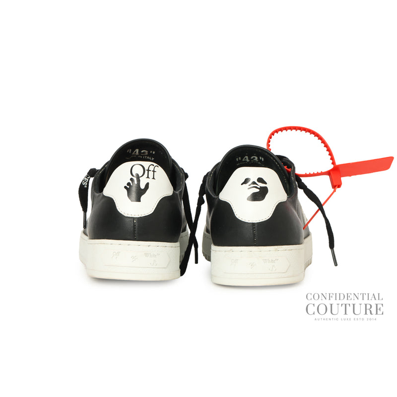 Pre-loved Off White Black & White Leather CarryOver Sneakers EU 43