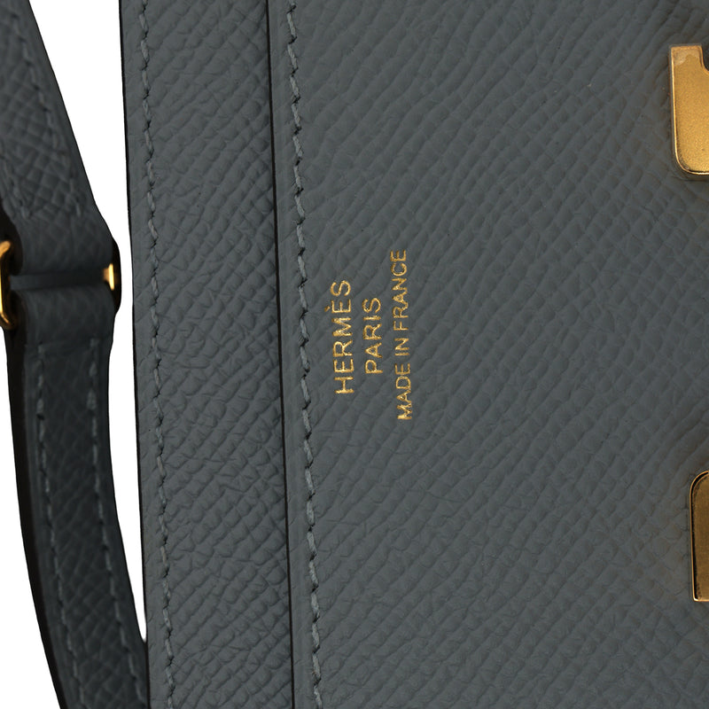 Veau Epsom Gris Pantin Constance To Go Wallet With Gold Hardware