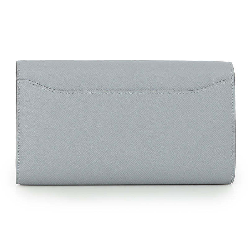 Veau Epsom Gris Pantin Constance To Go Wallet With Gold Hardware