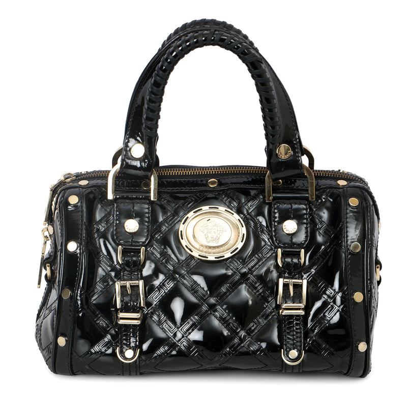 Pre-loved Versace Snap Out Of It Patent Leather Handle Bag