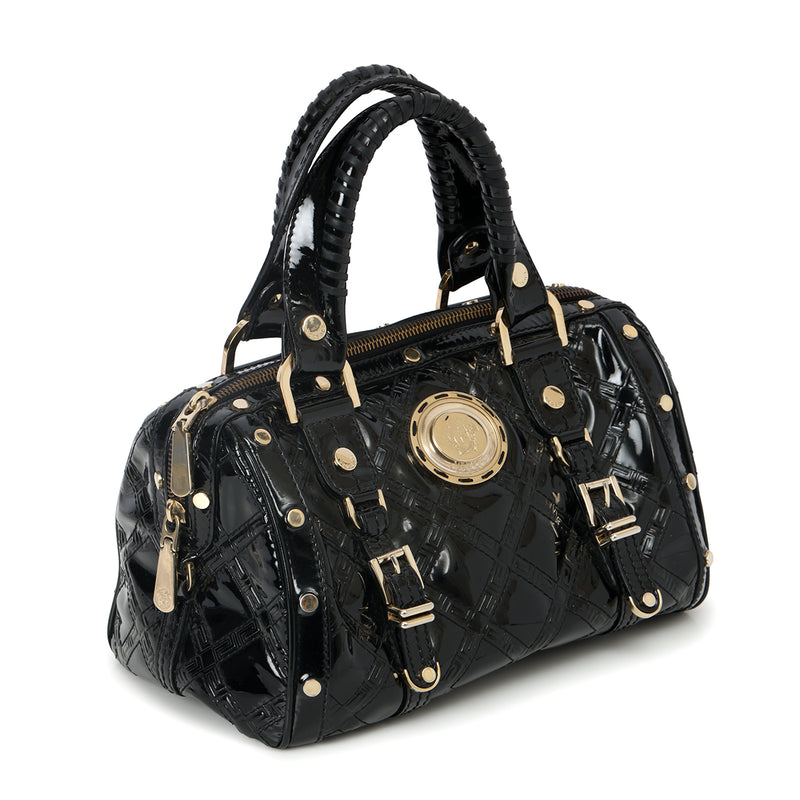 women's Versace Snap Out Of It Patent Leather Handle Bag