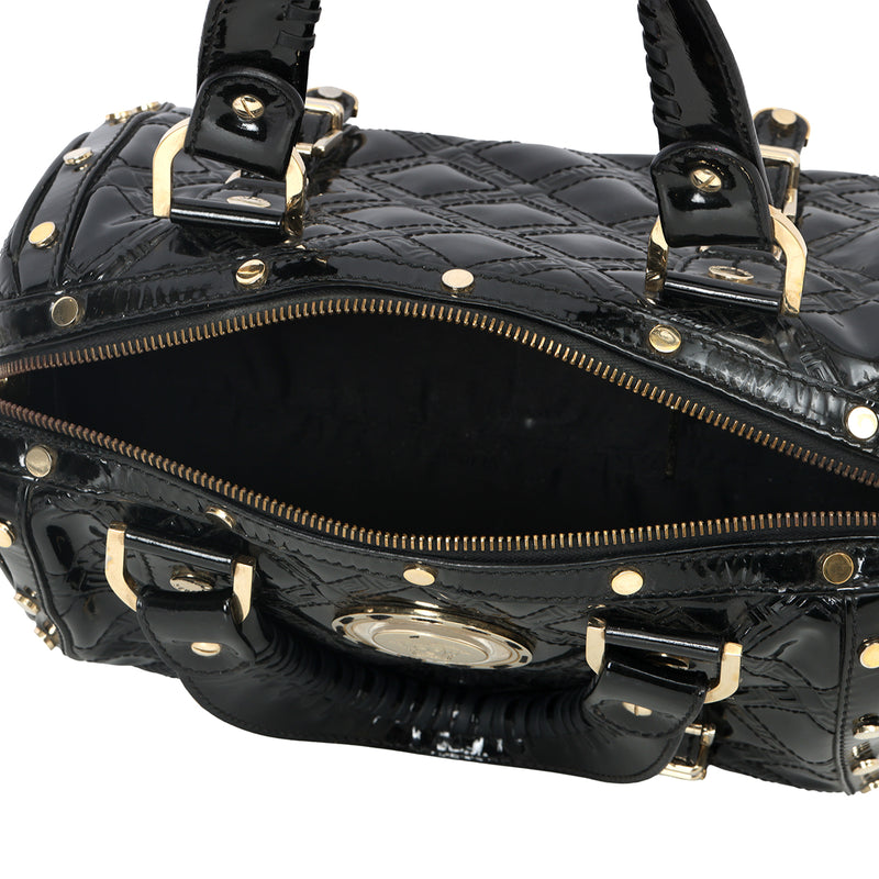 Women's versace snap out of it patent leather handle bag sale
