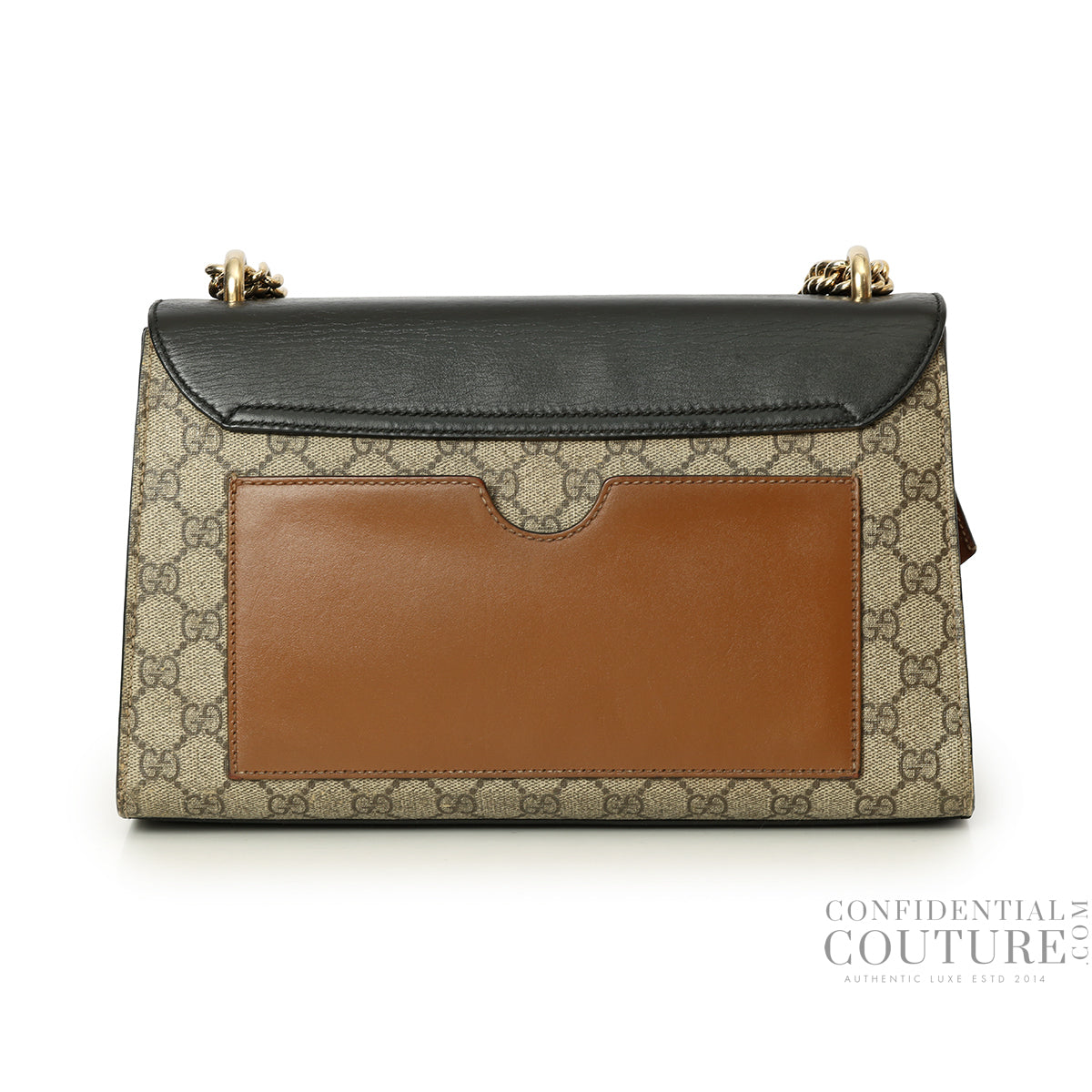 Black GG Supreme Coated Canvas Padlock Medium Shoulder Bag