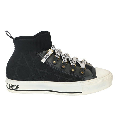 Walk'n'Dior Black Macrocannage Technical Knit Platform Sneaker- 37
