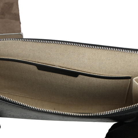 Nino Tgm Scritto NERO GRIGIO Leather Clutch