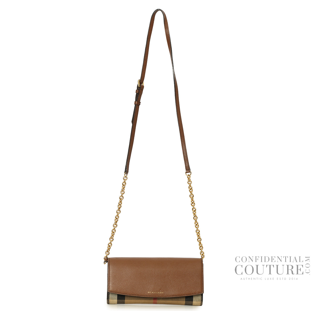 House Check Henley Leather Chain Wallet