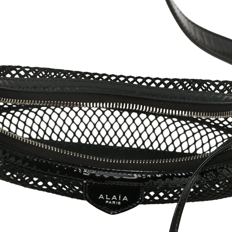 Women pre loved Alaia Demi Lune Bag In Fishnet Black Shoulder Bag