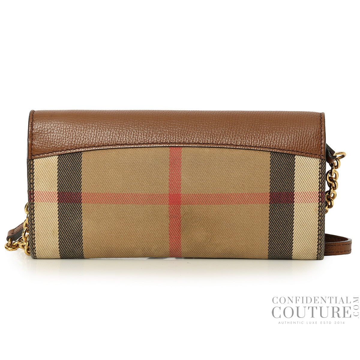 House Check Henley Leather Chain Wallet