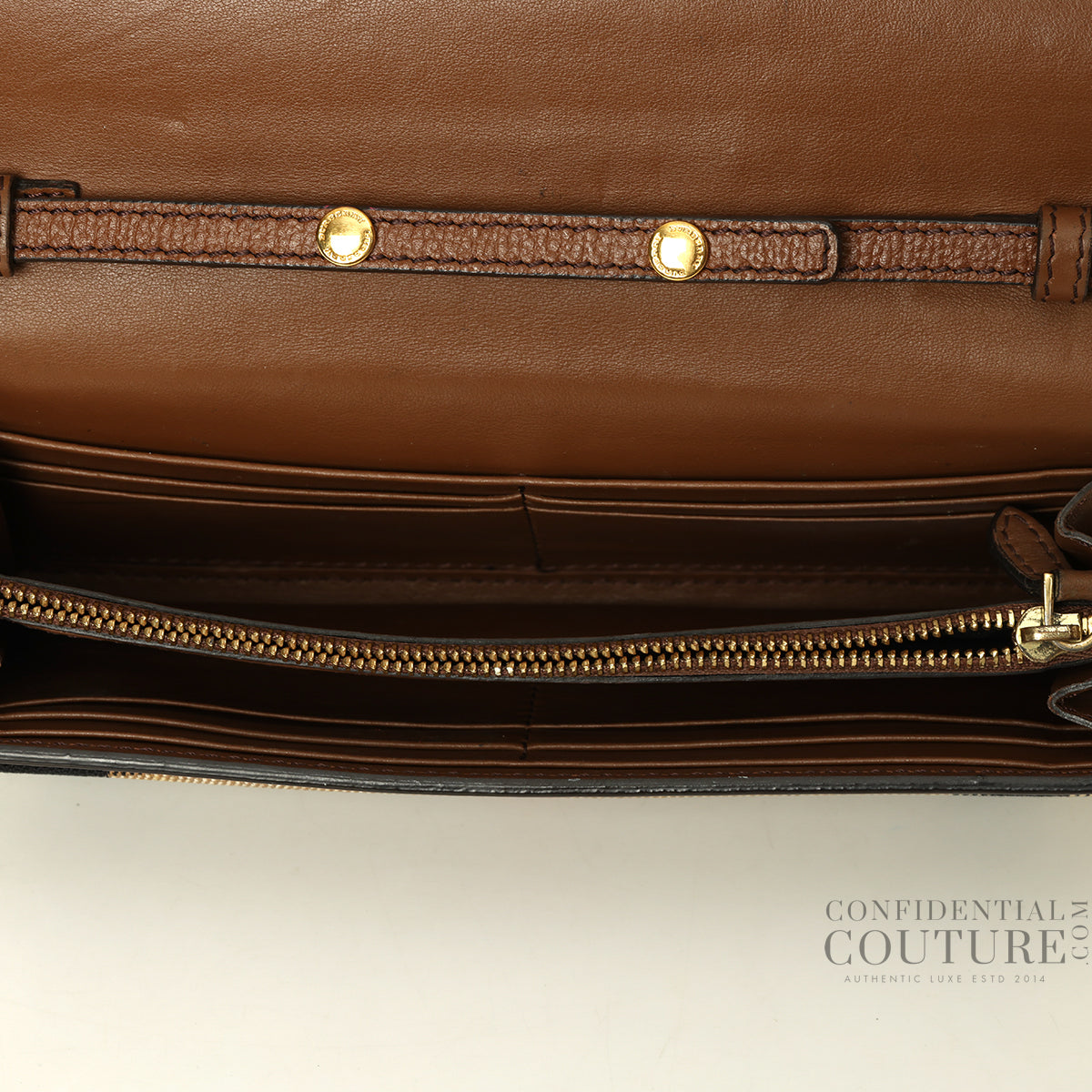 House Check Henley Leather Chain Wallet