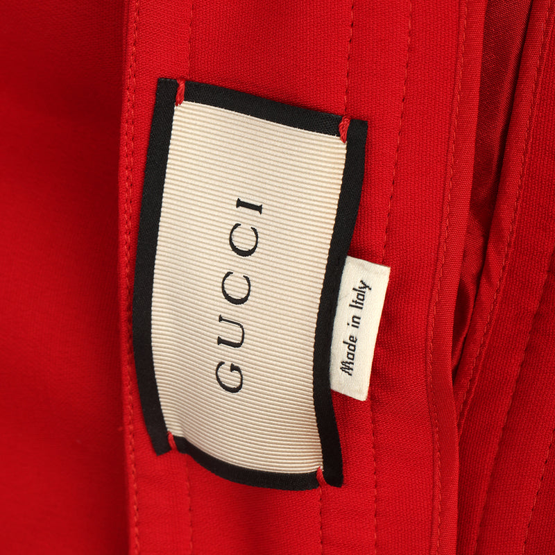 Red mini skirt with gold and pearl button detailing size 36 india