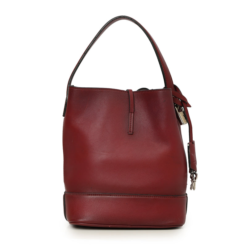 Pre-loved Louis Vuitton Cuir Nuance Maroon NN14 PM Bucket Bag