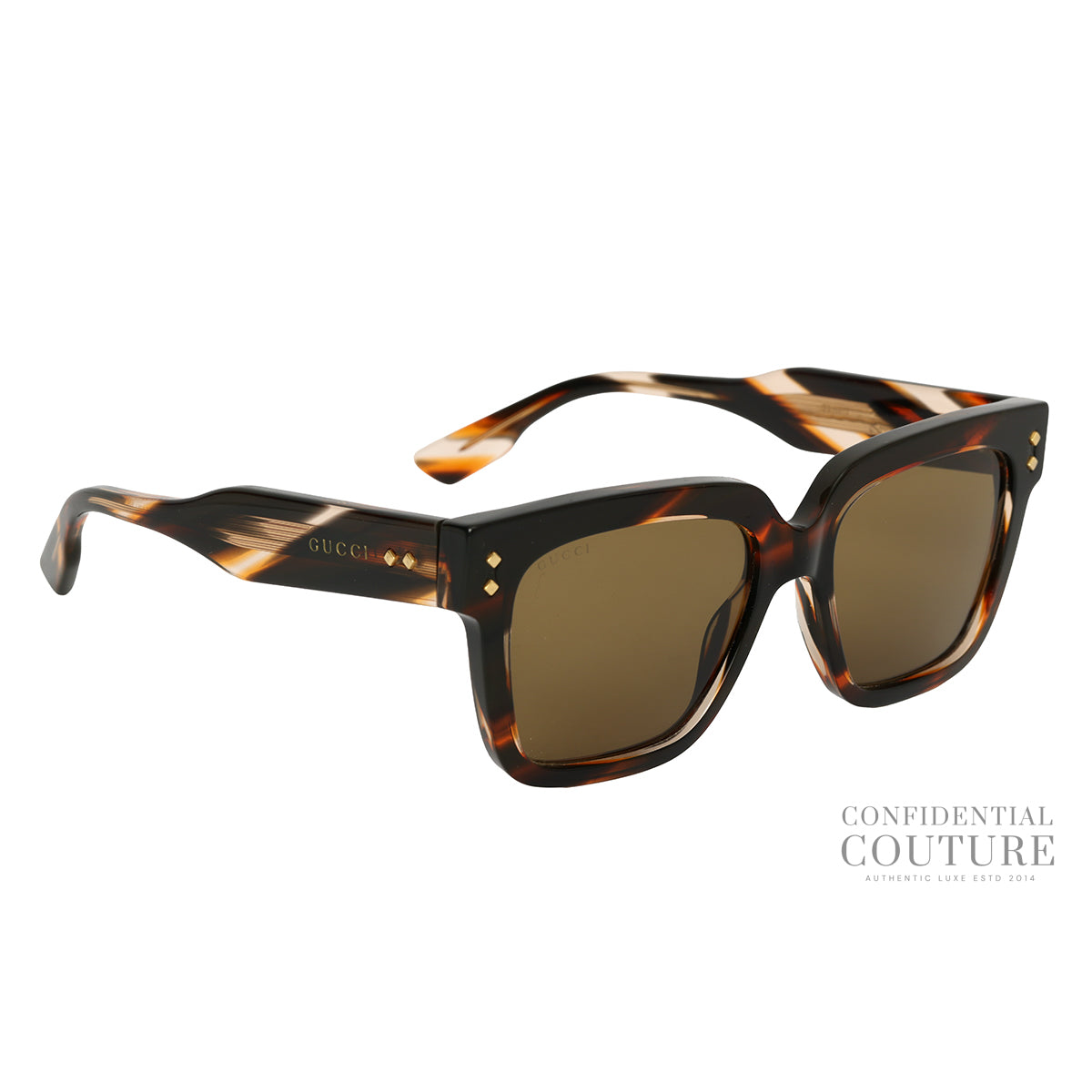 GG1048S Square Frame Brown Tone Sunglasses