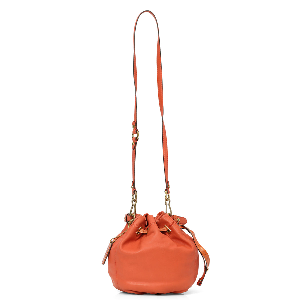 Burnt Orange  Leather Bucket Bag