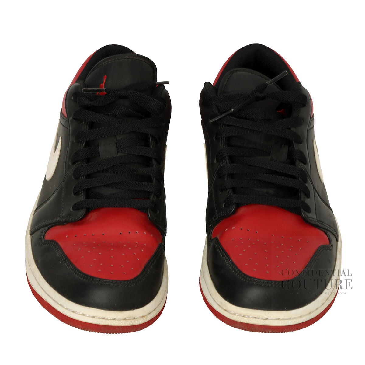 Air Jordan Red/Black 1 Low Alternate Bred Toe Sneakers UK 10 | EUR 45 | 29 cms