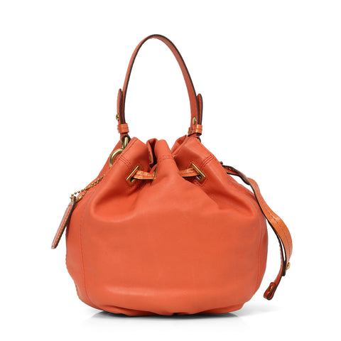 Burnt Orange  Leather Bucket Bag