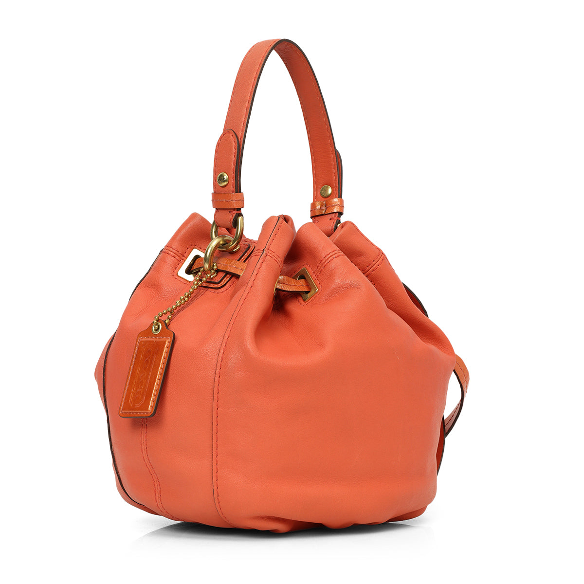 Burnt Orange  Leather Bucket Bag