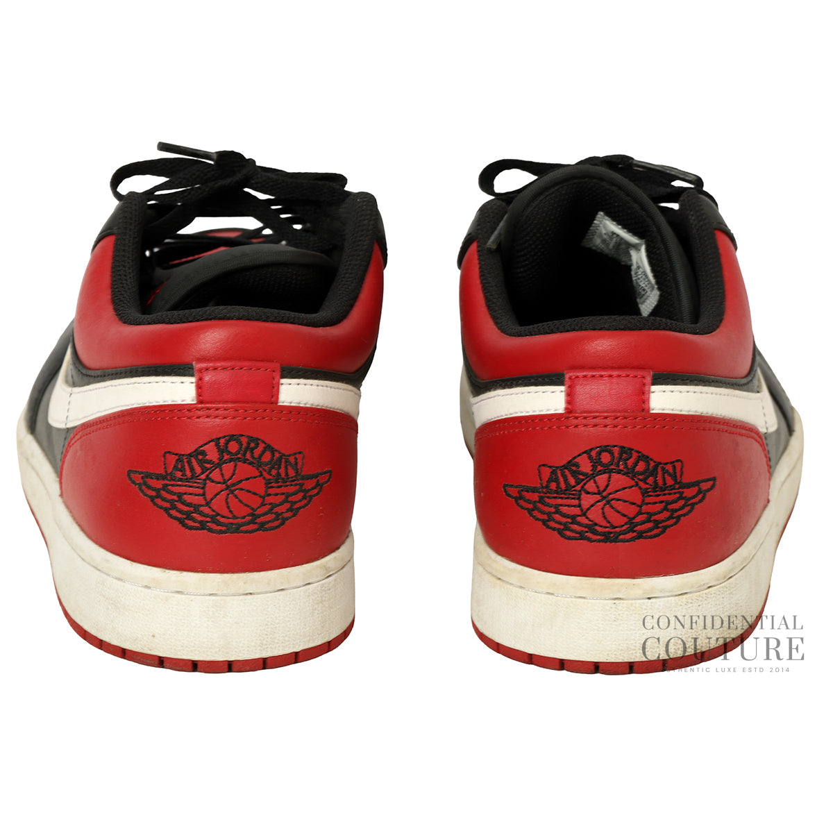 Air Jordan Red/Black 1 Low Alternate Bred Toe Sneakers UK 10 | EUR 45 | 29 cms