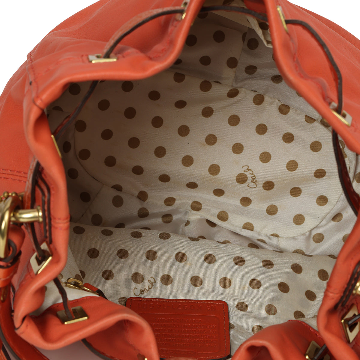 Burnt Orange  Leather Bucket Bag