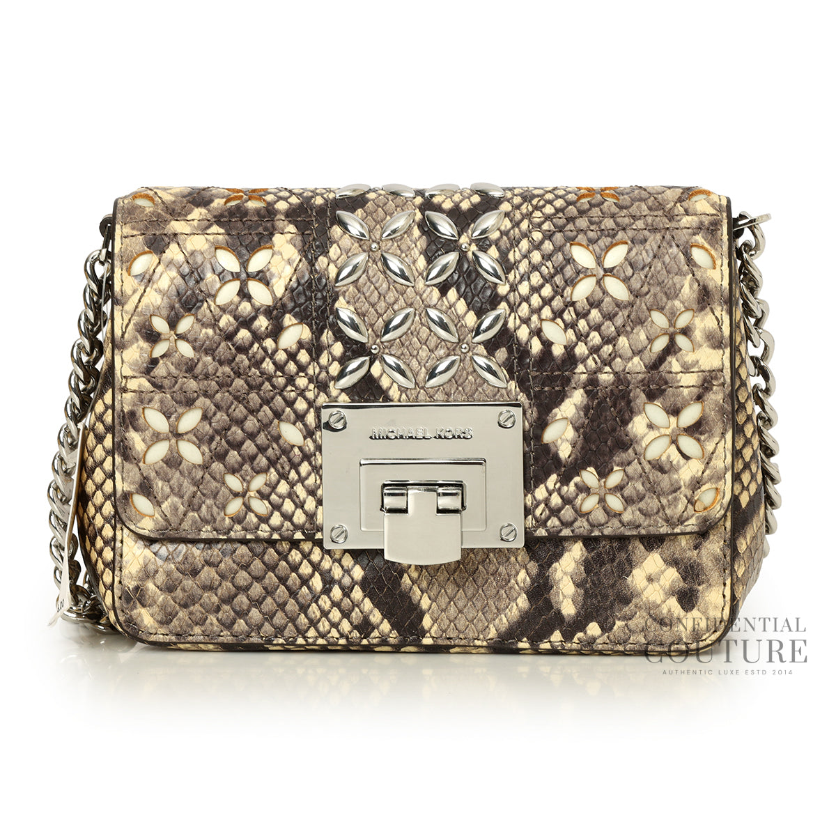 Tina Python Snake Embossed Leather Satchel