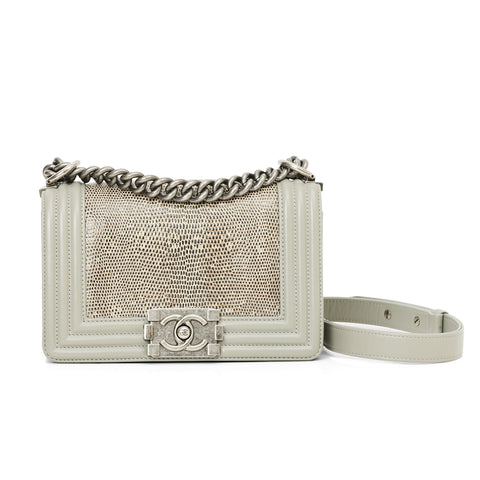 Boy Silver Stingray Lizard Skin Crossbody
