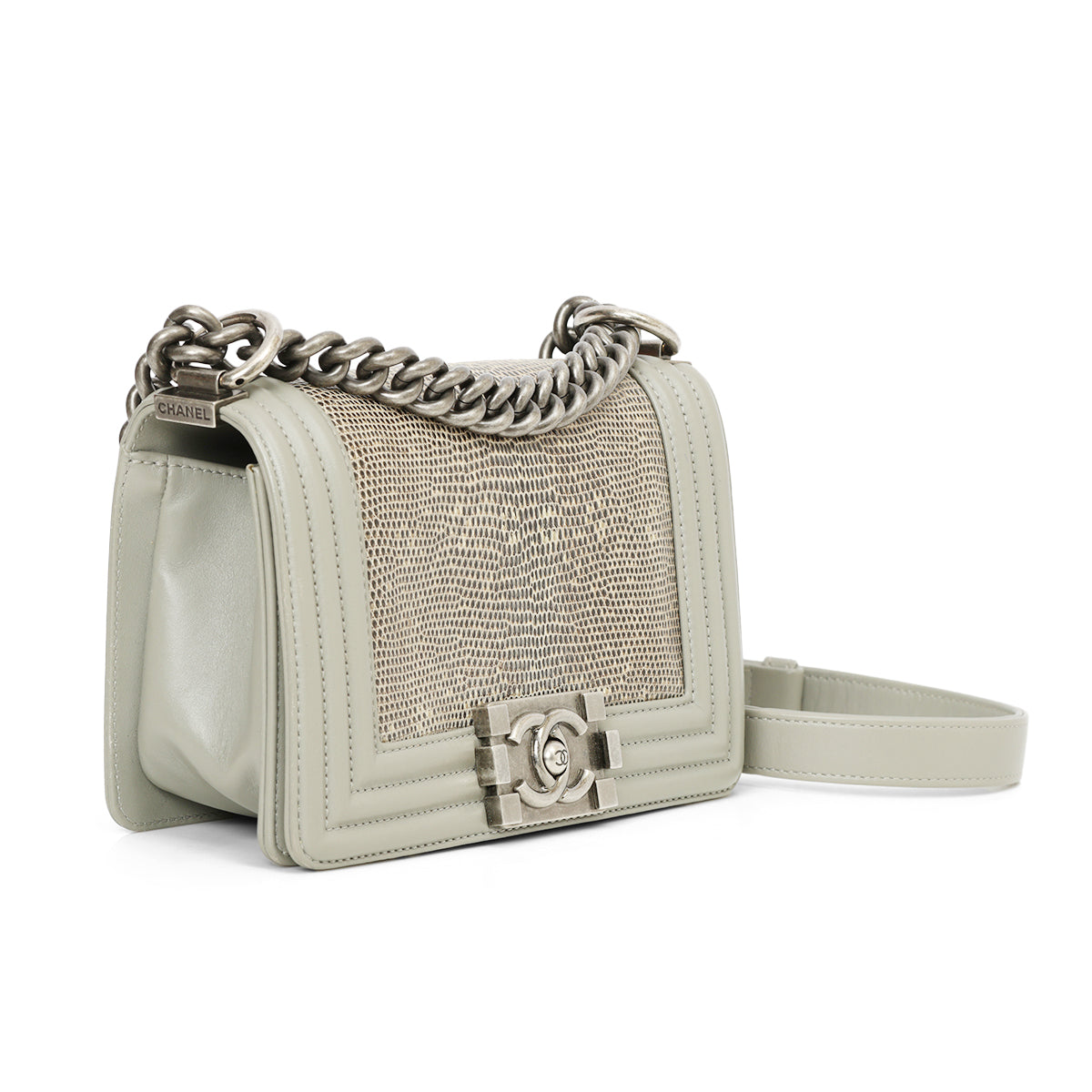 Boy Silver Stingray Lizard Skin Crossbody
