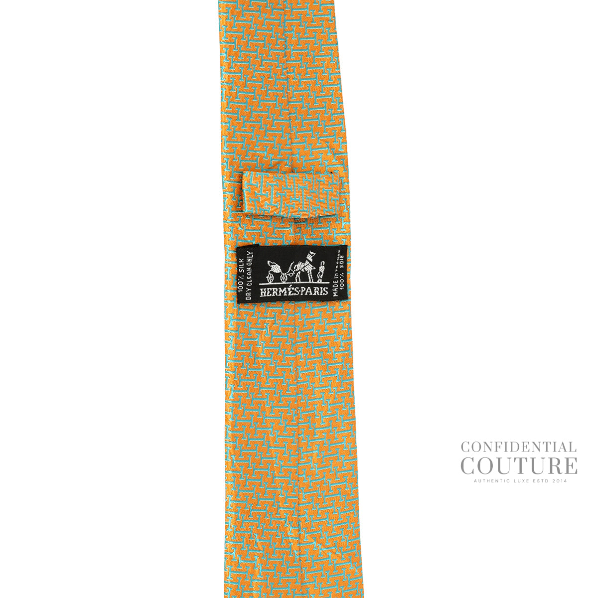 Mustard/Turquoise H Coccinelle 100% Silk Neck Tie