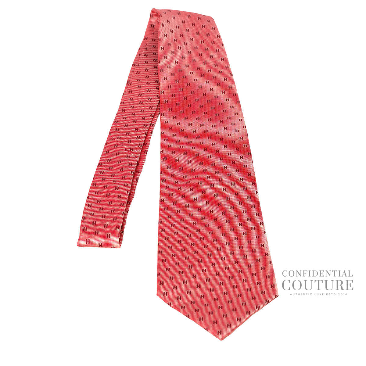 Pastel Red Faconnee H 100% Silk Neck Tie