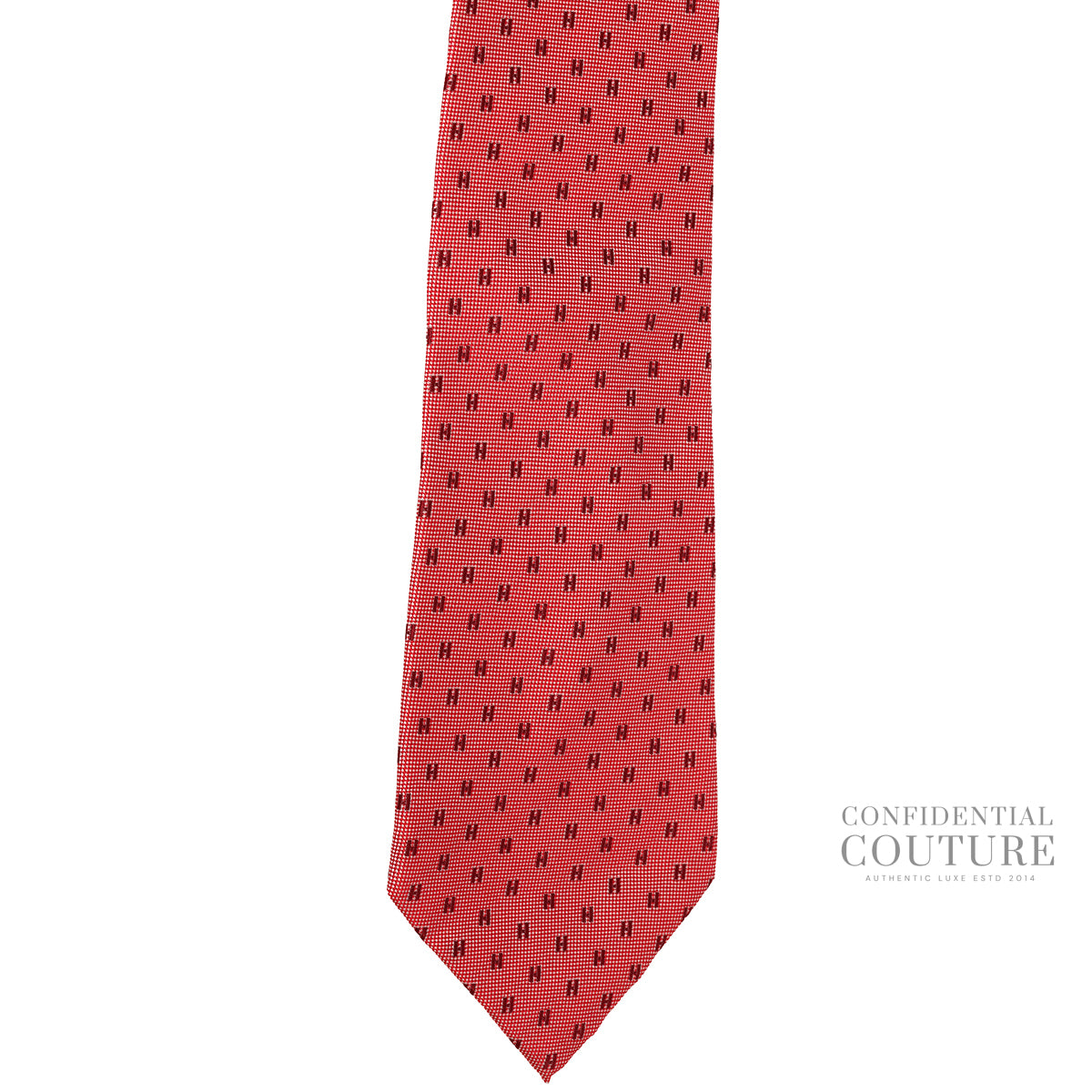 Pastel Red Faconnee H 100% Silk Neck Tie