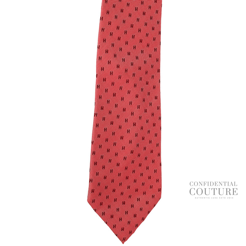 Pastel Red Faconnee H 100% Silk Neck Tie