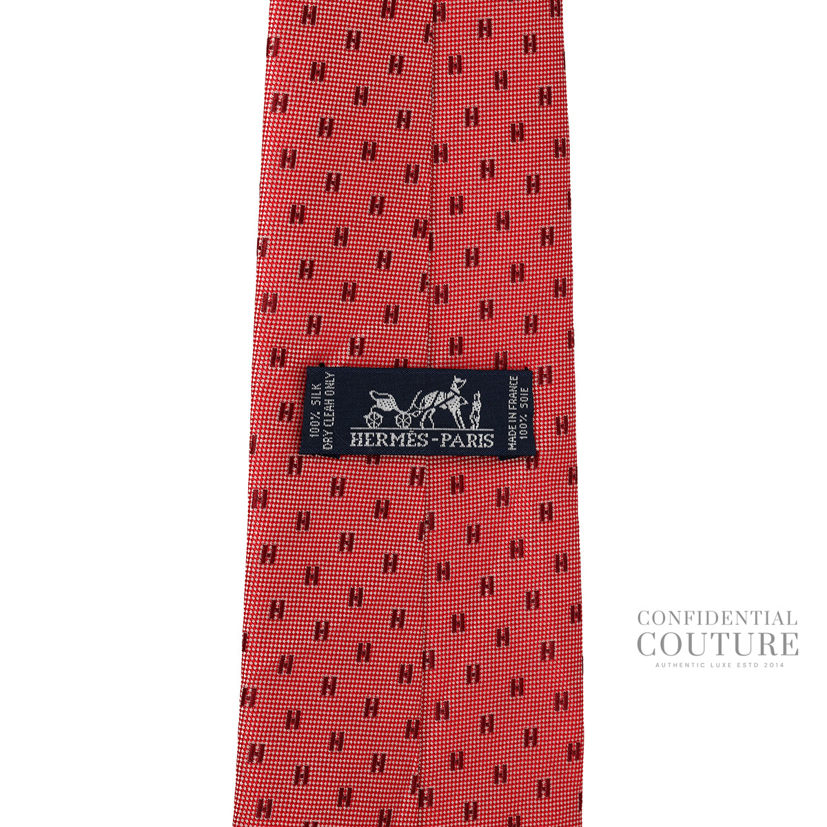 Pastel Red Faconnee H 100% Silk Neck Tie