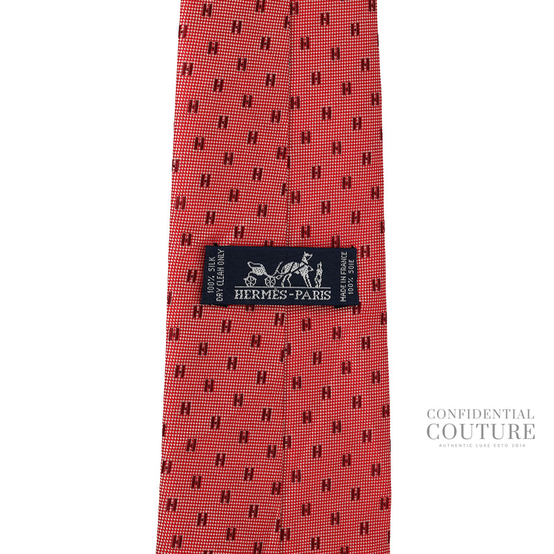 Pastel Red Faconnee H 100% Silk Neck Tie