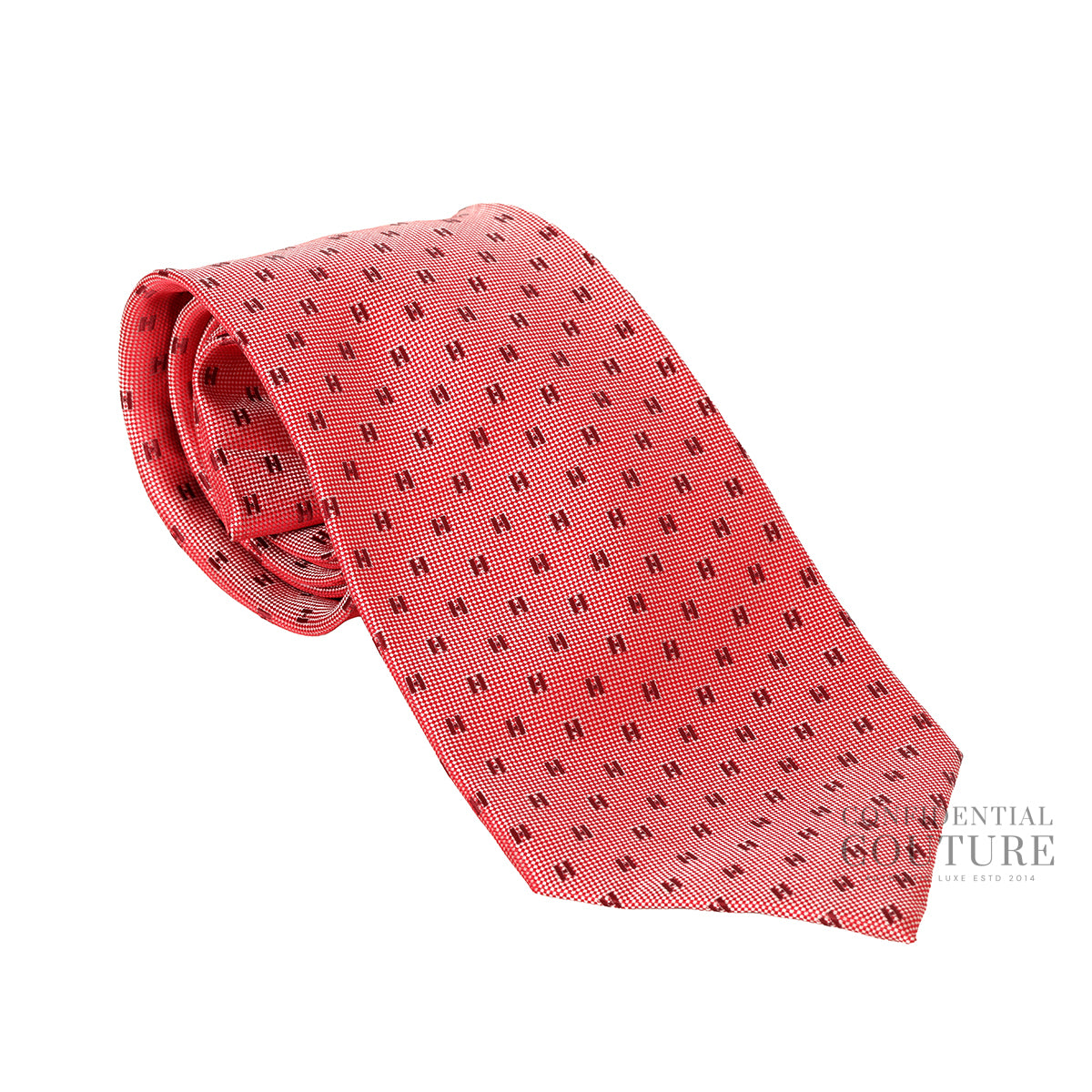 Pastel Red Faconnee H 100% Silk Neck Tie