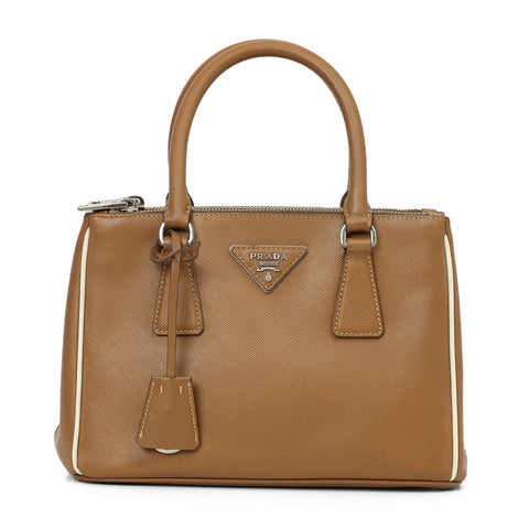 Saffiano Leather Galleria Double Zip Small Bag