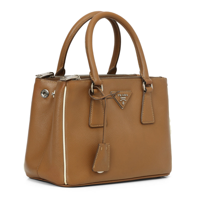Saffiano Leather Galleria Double Zip Small Bag