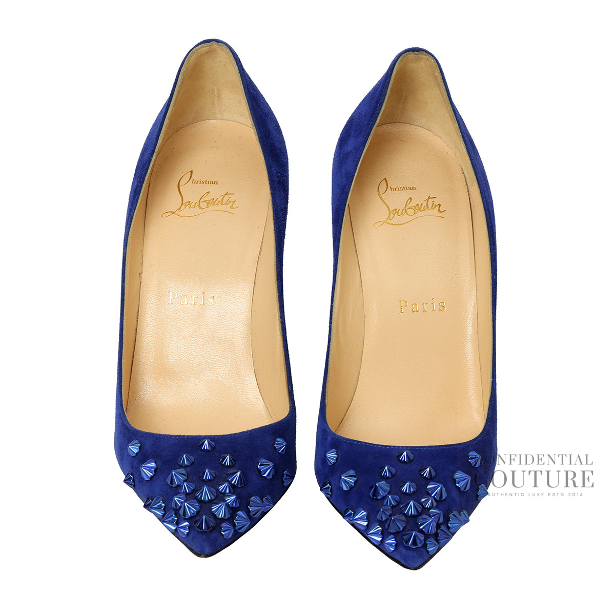 Drama 100 Blue Studded Pumps Size 37