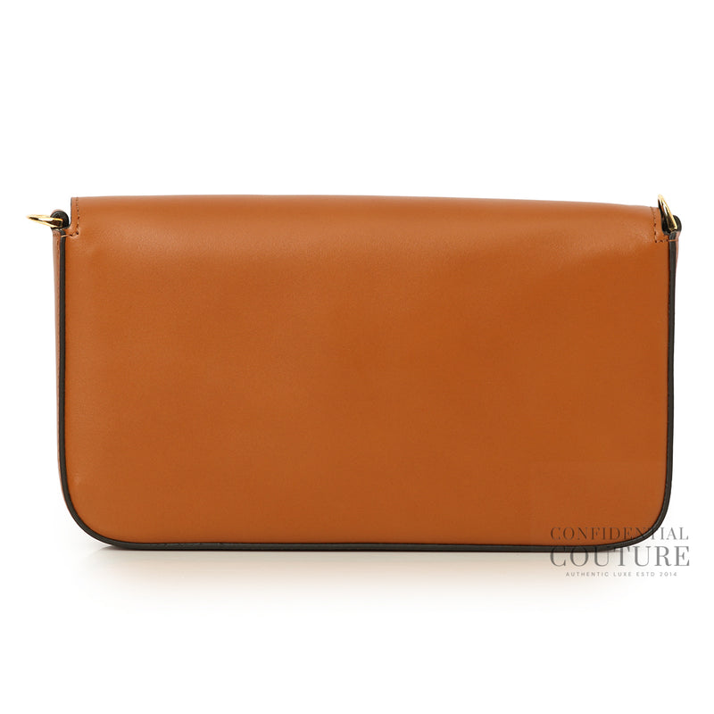 Script Logo Brown Leather Wallet On Chain Bag