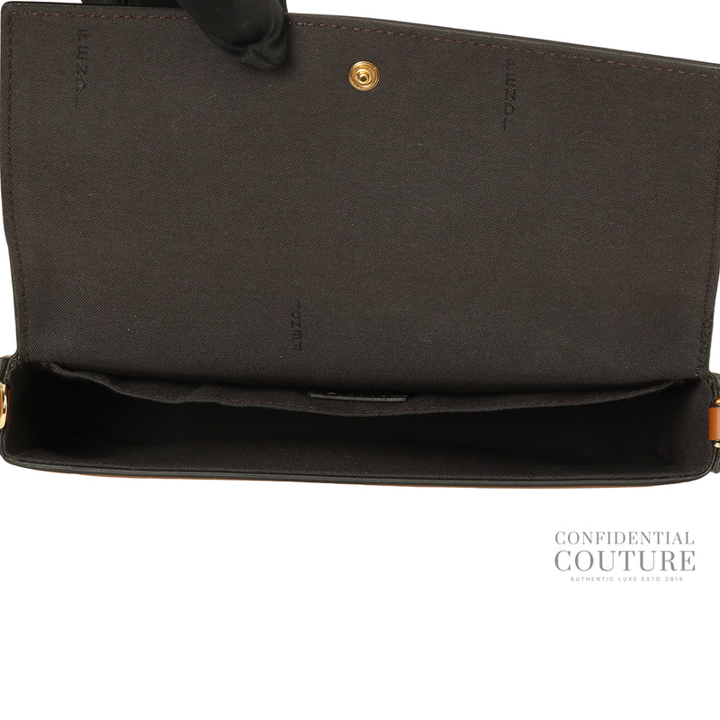 Script Logo Brown Leather Wallet On Chain Bag