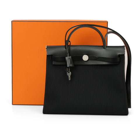 Military Fabric/ Hunter Cowhide herbag 31 In Noir