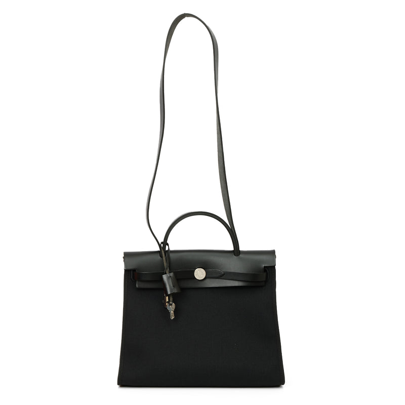 Military Fabric/ Hunter Cowhide herbag 31 In Noir