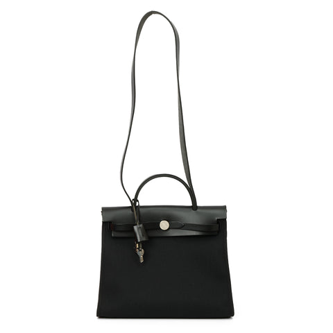 Military Fabric/ Hunter Cowhide herbag 31 In Noir