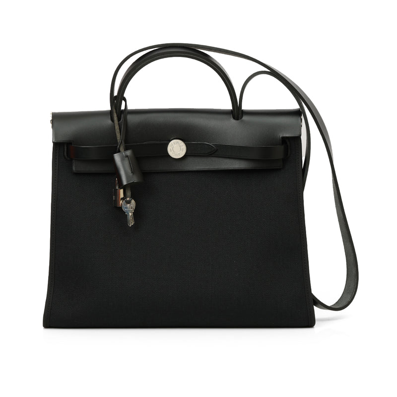 Military Fabric/ Hunter Cowhide herbag 31 In Noir